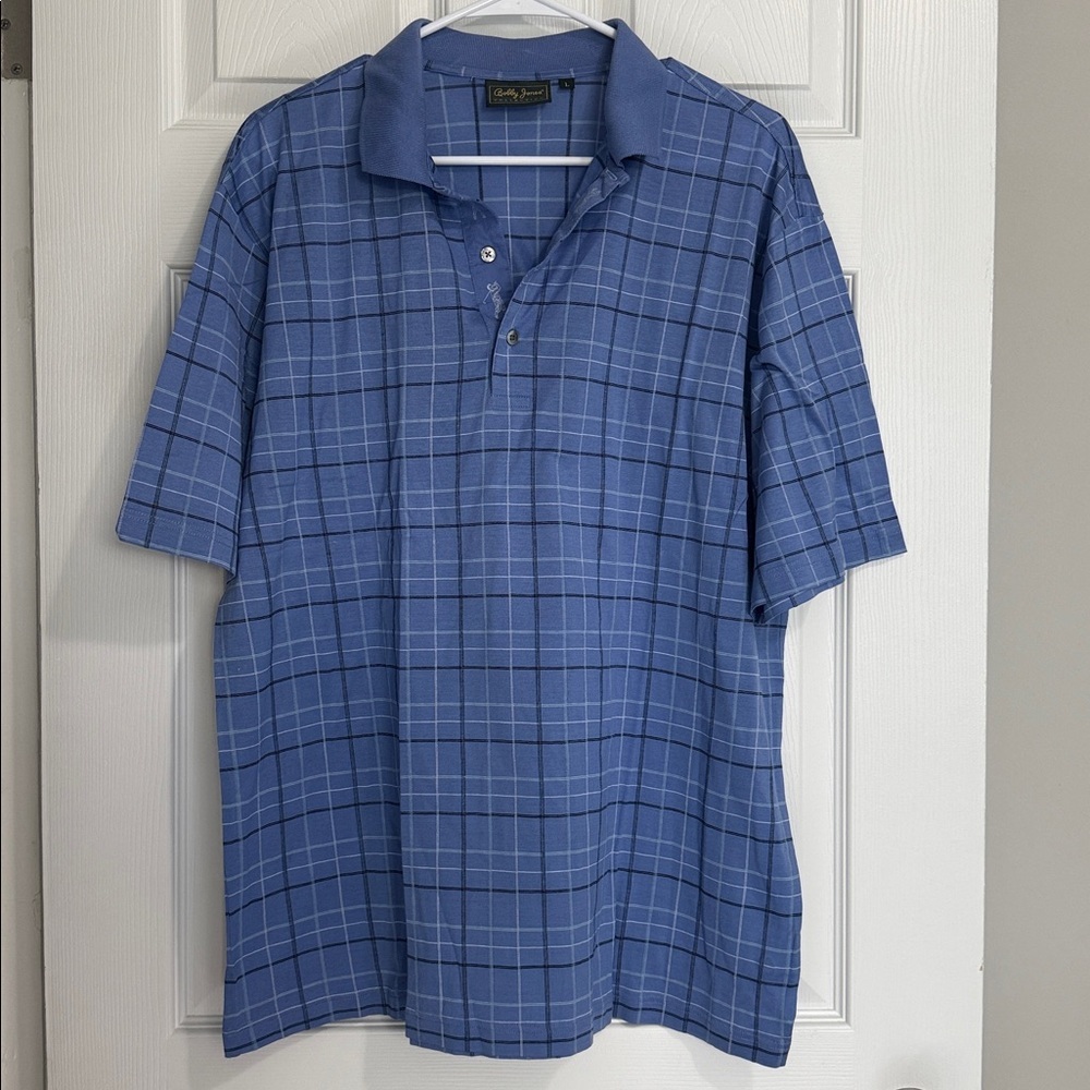 Bobby Jones Blue Checkered Polo Shirt